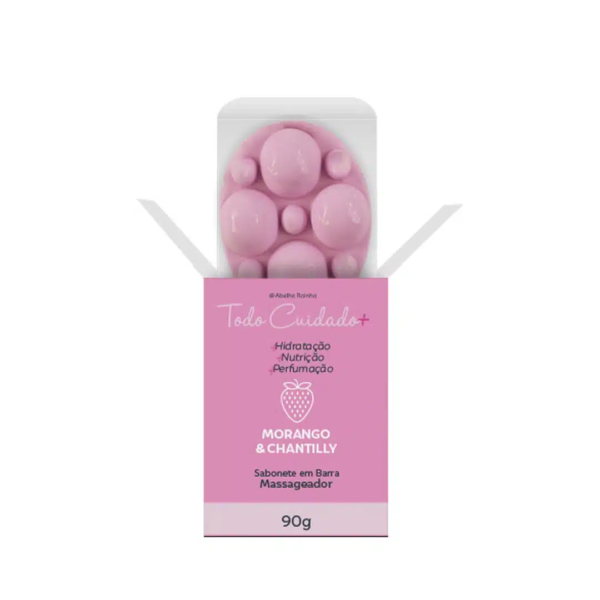 Sabonete massageador em barra cremoso Morango e Chantilly - 90g