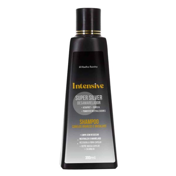 Shampoo Super Silver desamarelador brancos e grisalhos - 300 ml