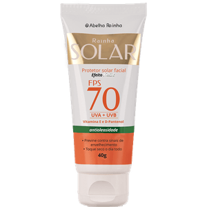 RAINHA SOLAR - PROTETOR SOLAR FACIAL ANTI OLEOSIDADE FPS 70 ? 60G