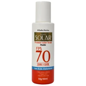RAINHA SOLAR - PROTETOR SOLAR FLUIDO COM ACIDO HIALURONICO FPS 70 - 50ML