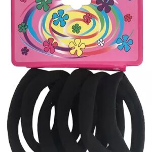 Elastico Para Cabelo Xuxinha Preto com 6 Unidades